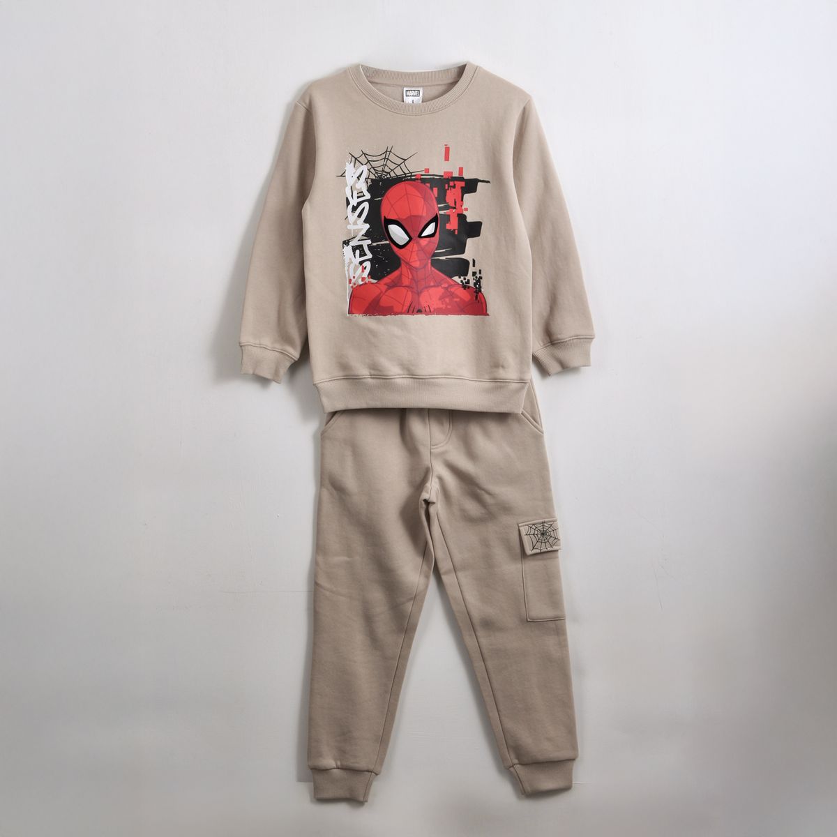 MARVEL - Conjunto Buzo Niño Spider Sense Spiderman Beige Marvel