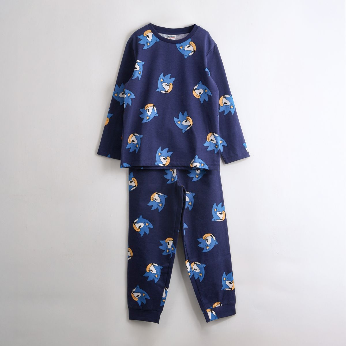 SONIC - Pijama Manga Larga Full Print Caras Azul Sonic