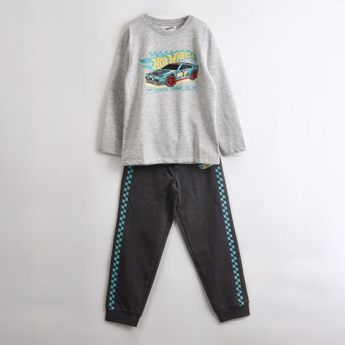 HOT WHEELS - Pijama Manga Larga Niño Auto Gris Hot Wheels
