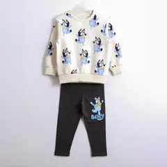 BLUEY - Conjunto Niña Full Print Beige