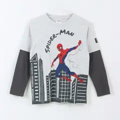 MARVEL - Polera Doble Manga Niño Jumping Spiderman Blanco