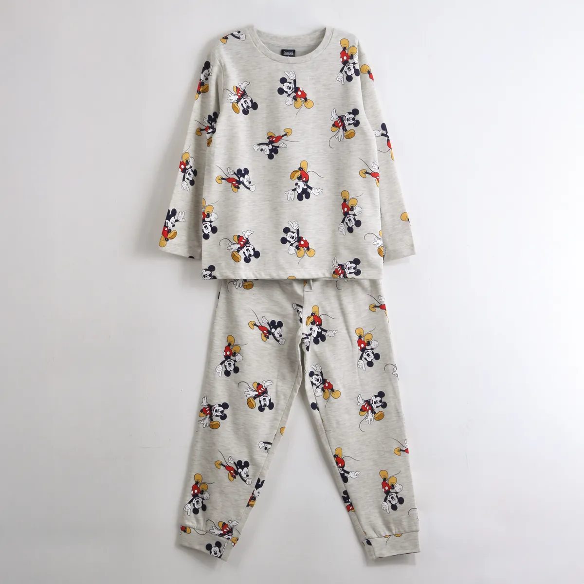 DISNEY - Pijama Manga Larga Niño Full Print Mickey Gris Disney