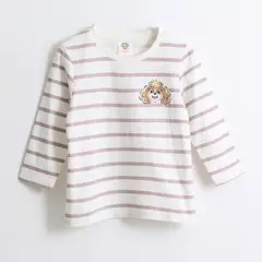 PAW PATROL - Polera Manga Larga Niña Rayas Skye Blanco