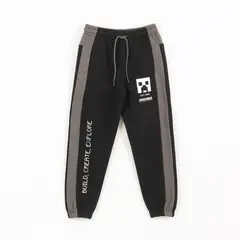 MINECRAFT - Pantalón de Buzo Niño Banda Lateral Negro