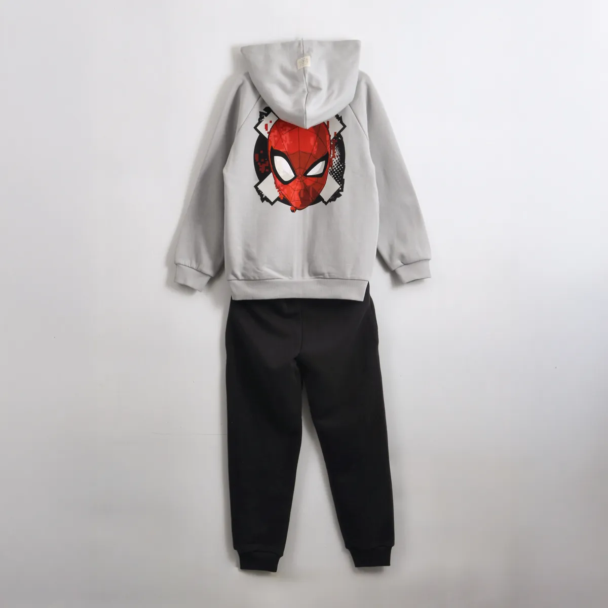 MARVEL - Conjunto Buzo Niño Hoodie Back Print Spiderman Gris Marvel