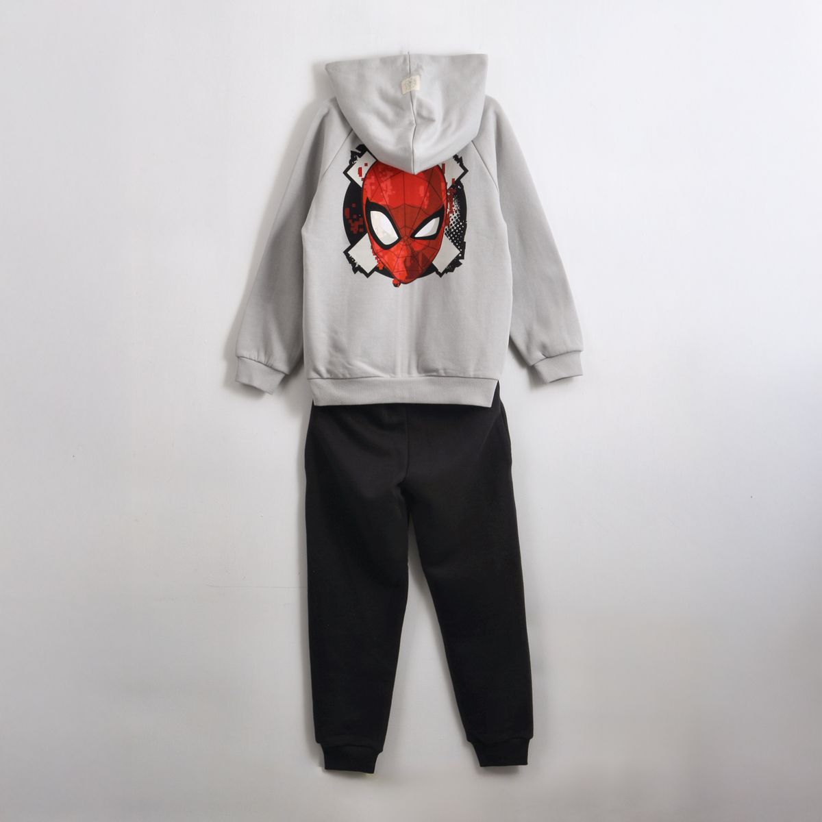 MARVEL - Conjunto Buzo Niño Hoodie Back Print Spiderman Gris Marvel