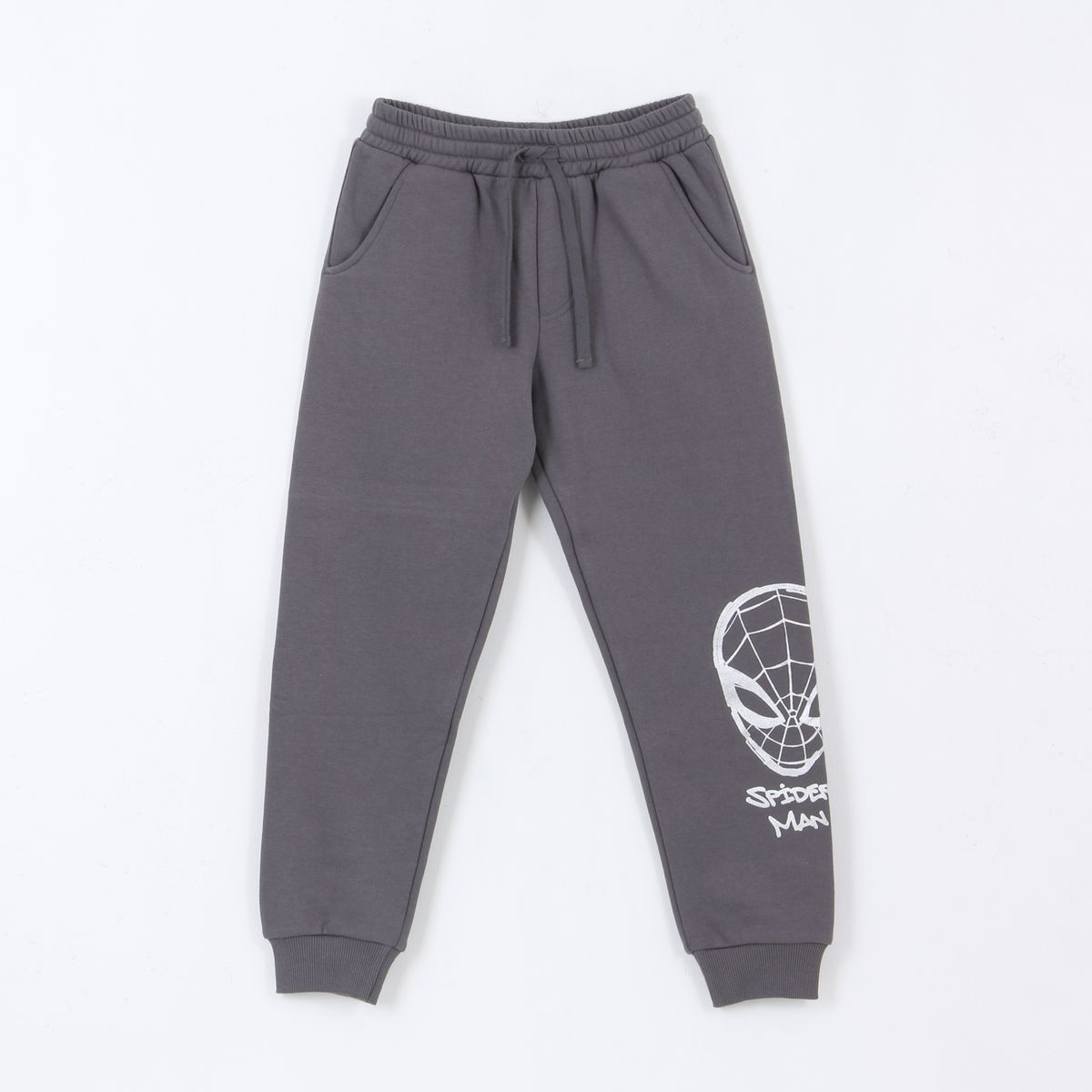MARVEL - Pantalón de Buzo Lineal Spiderman Gris Marvel