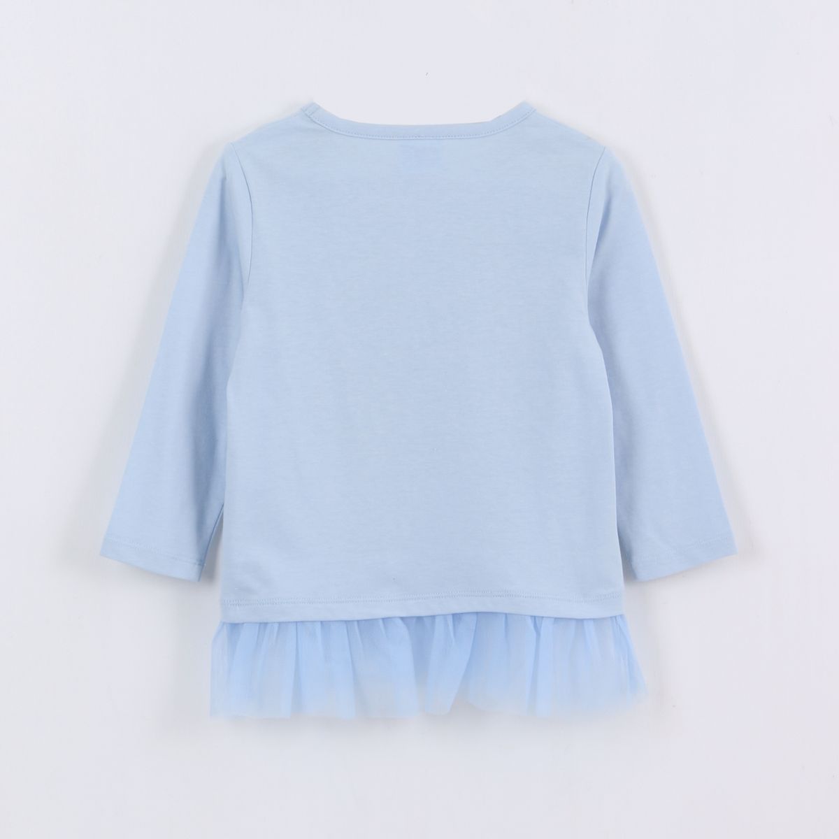 DISNEY - Polera Manga Larga Niña Elsa & Anna Frozen Celeste Disney