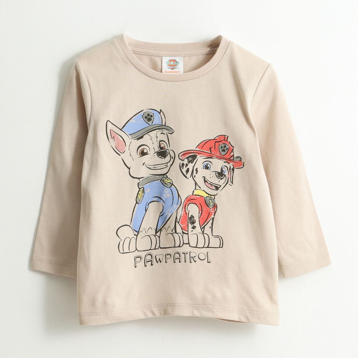 PAW PATROL - Polera Manga Larga Niño Chase & Marshall Gris Paw Patrol
