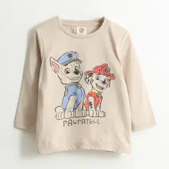 PAW PATROL - Polera Manga Larga Niño Chase & Marshall Gris