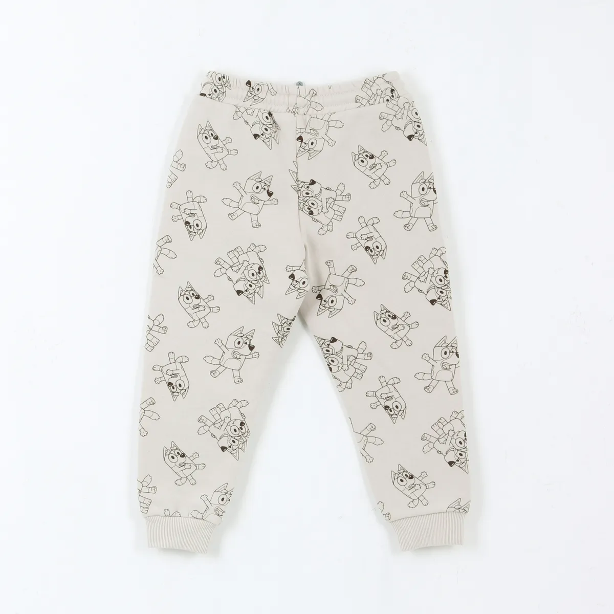 BLUEY - Pantalón de Buzo Niño Full Print Lineal Beige Bluey