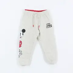 DISNEY - Pantalón de Buzo Niño Diseño Lateral Mickey Gris