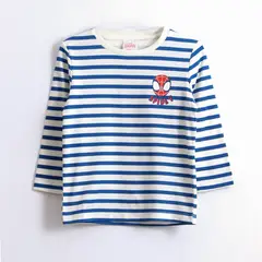 MARVEL - Polera Manga Larga Niño Rayas Spidey Azul