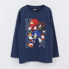 SONIC - Polera Manga Larga Niño Personajes Azul