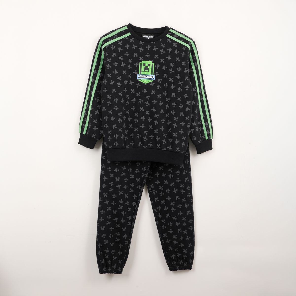 MINECRAFT - Conjunto Buzo Niño Full Print Creeper Face Negro Minecraft