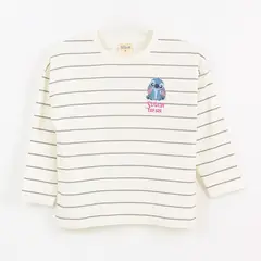 DISNEY - Polera Manga Larga Niña Rayas Lilo & Stitch Blanco