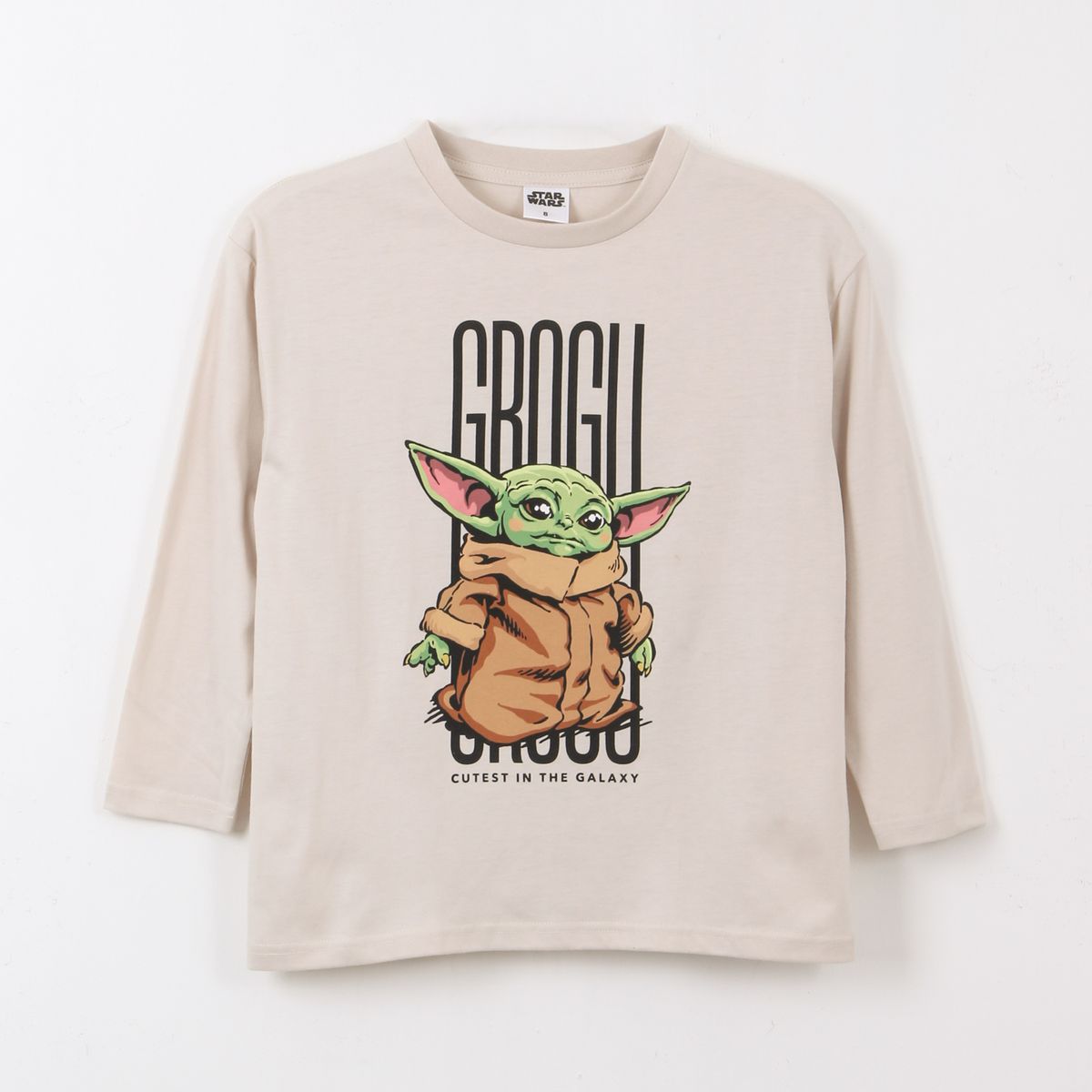 STAR WARS - Polera Manga Larga Niño Grogu Beige Star Wars