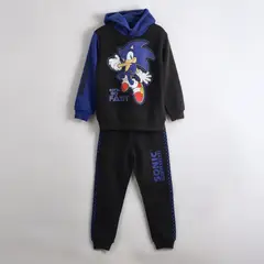 SONIC - Conjunto Buzo Niño Hoodie Gotta Go Fast Negro