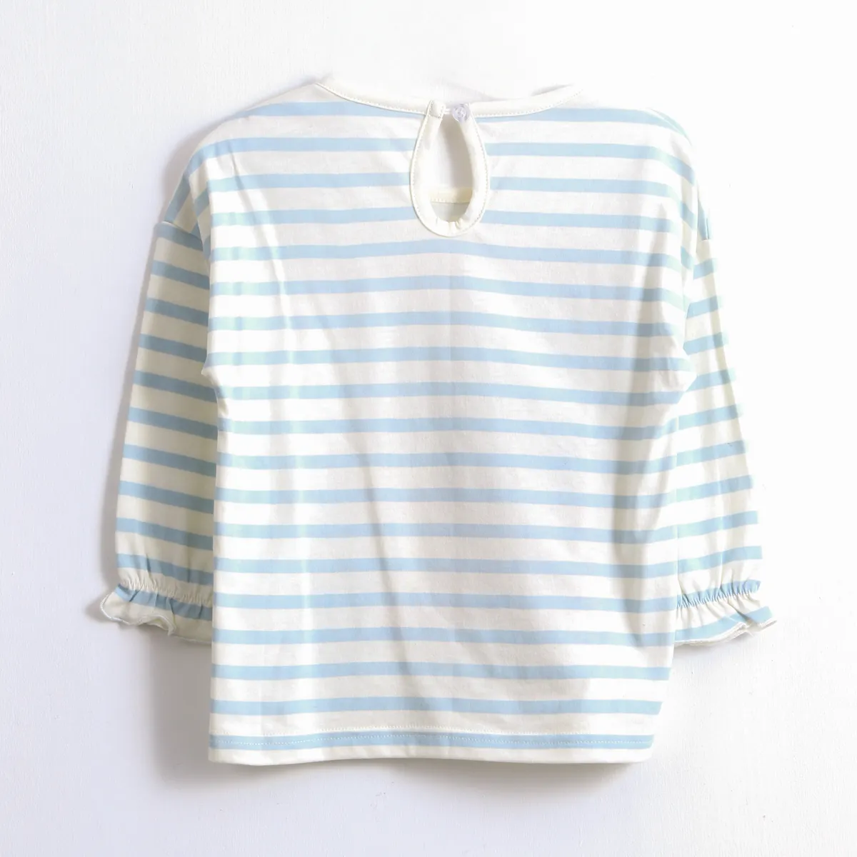 BLUEY - Polera Manga Larga Niña Rayas Family Blanco Bluey