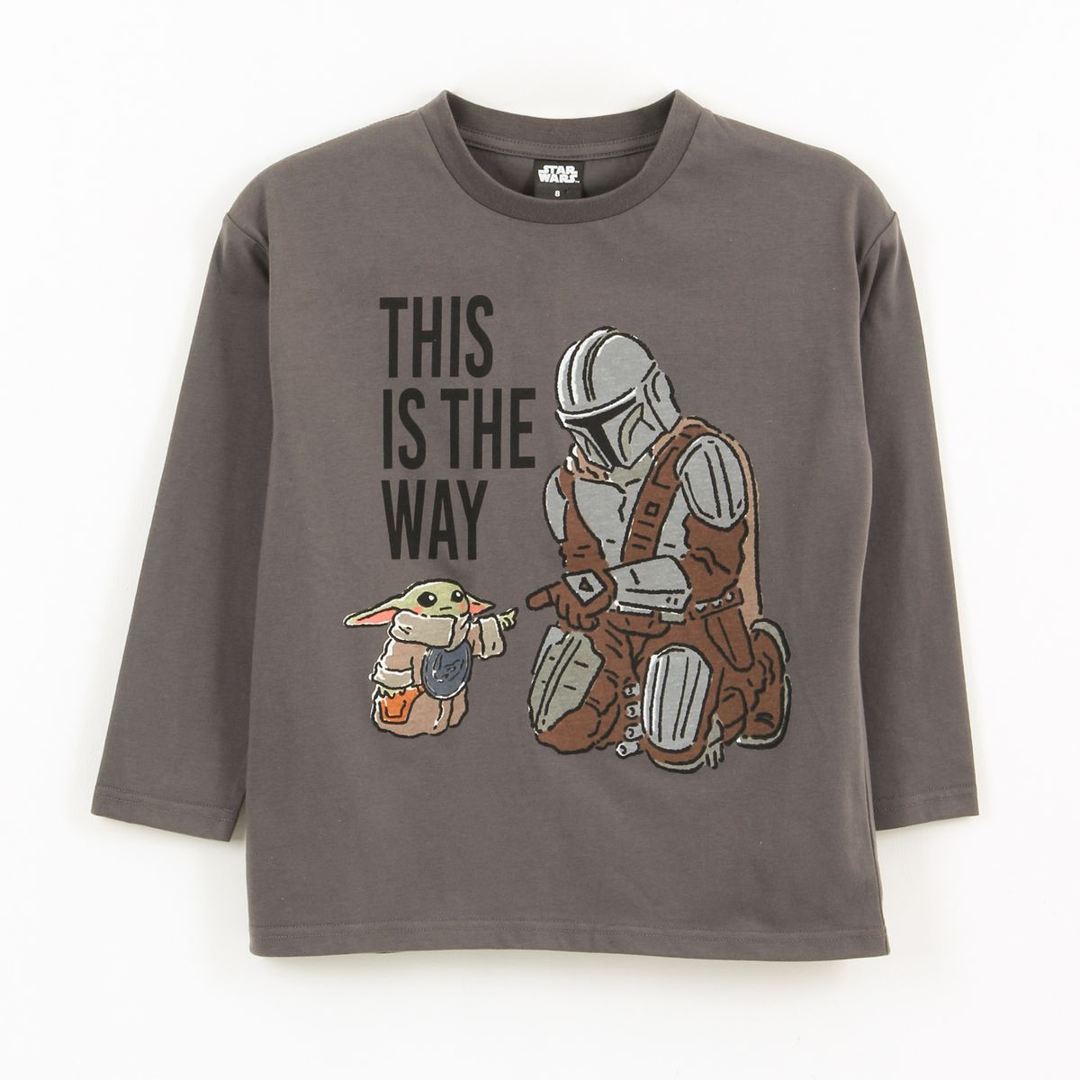 STAR WARS - Polera Manga Larga Niño The Mandalorian Gris Star Wars