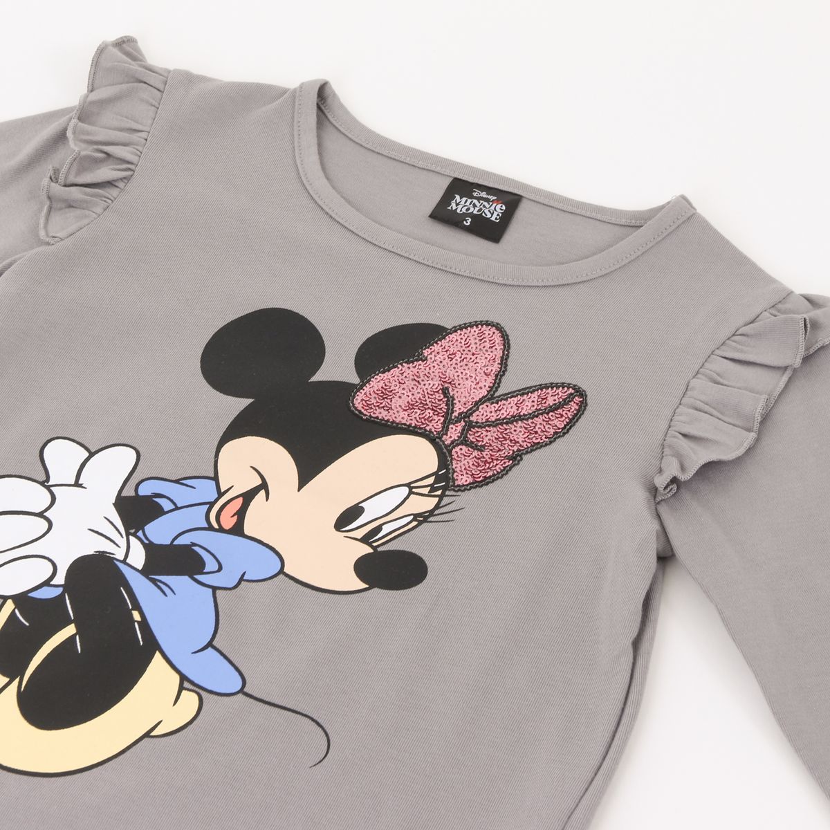 DISNEY - Polera Manga Larga Niña Vuelos Minnie Mouse Gris Disney