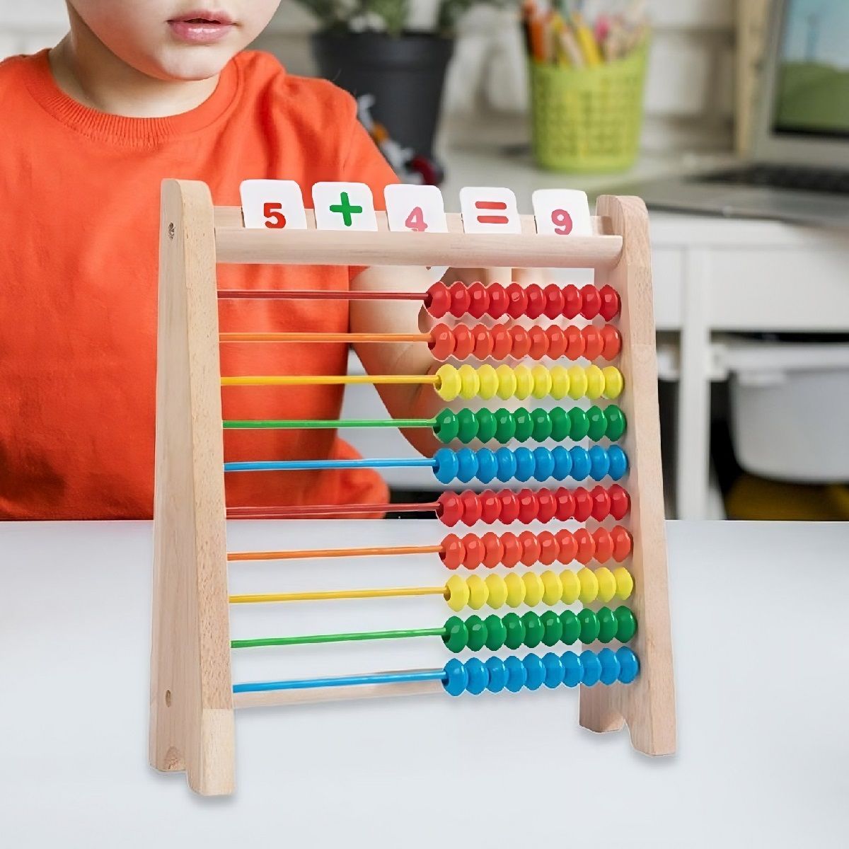 GENERICO - Ábaco De Madera Juego Didáctico Aprendizaje Niños con Fichas