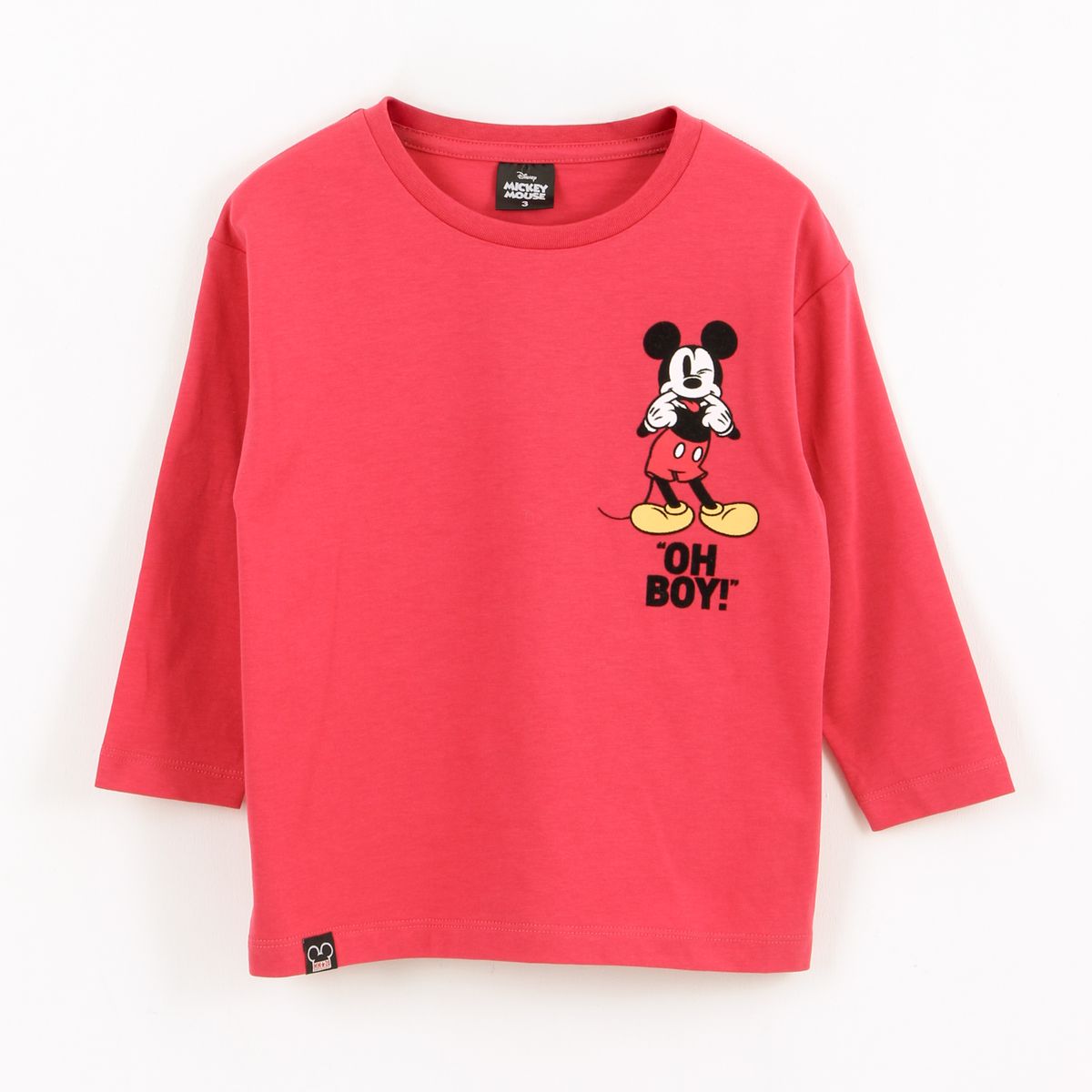 DISNEY - Polera Manga Larga Niño Back Print Mickey Rojo Disney