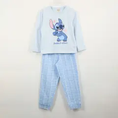 DISNEY - Pijama Manga Larga Niña Lilo & Stitch Celeste