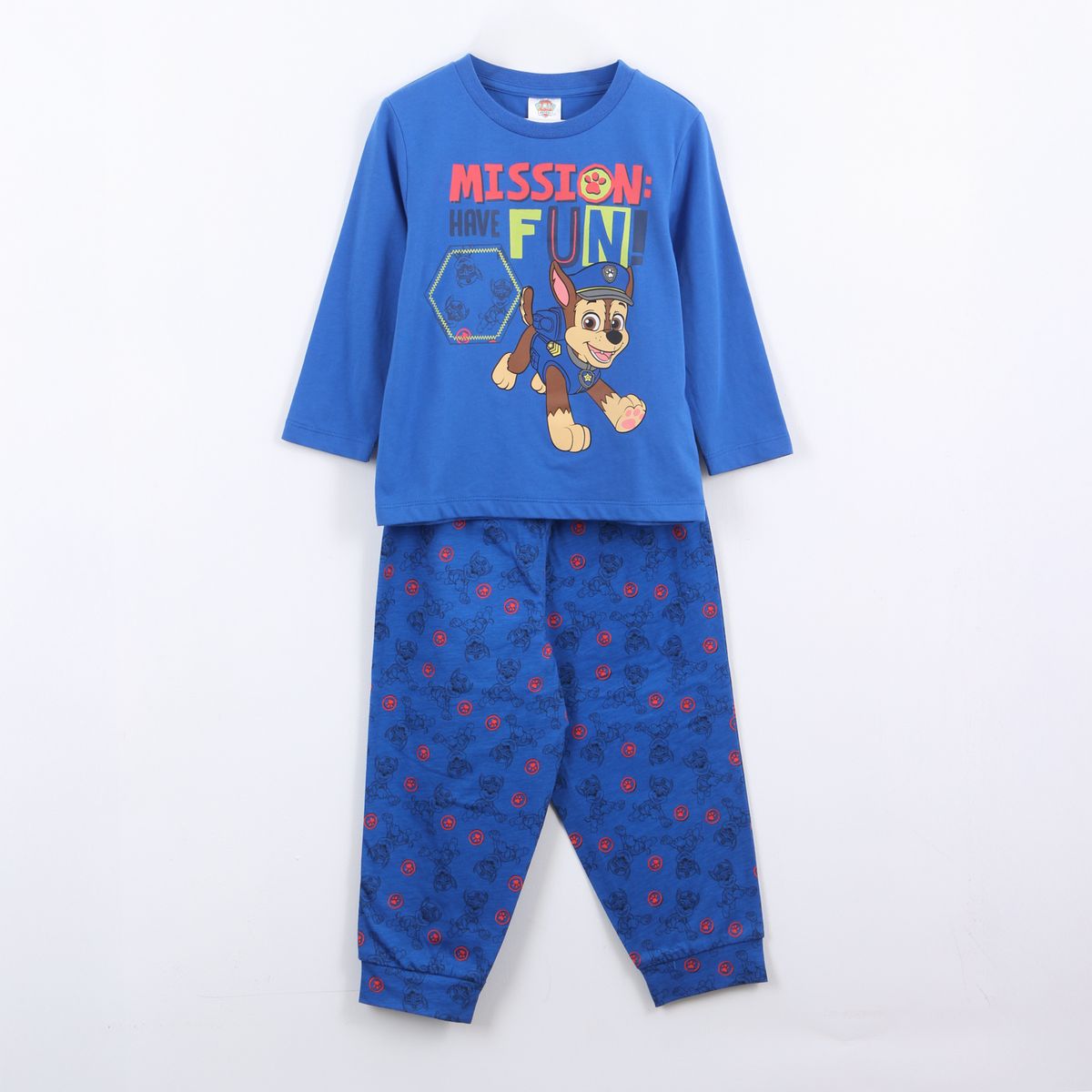 PAW PATROL - Pijama Manga Larga Niño Mission Fun Chase Azul Paw Patrol