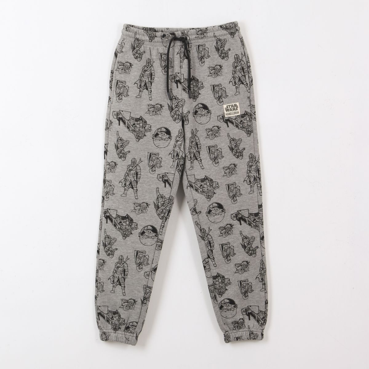 STAR WARS - Pantalón de Buzo Full Print The Mandalorian Gris Star Wars