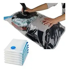 GENERICO - Pack 12 Bolsas Al Vacio Comprimir Ropa Ahorra Espacio 60x80