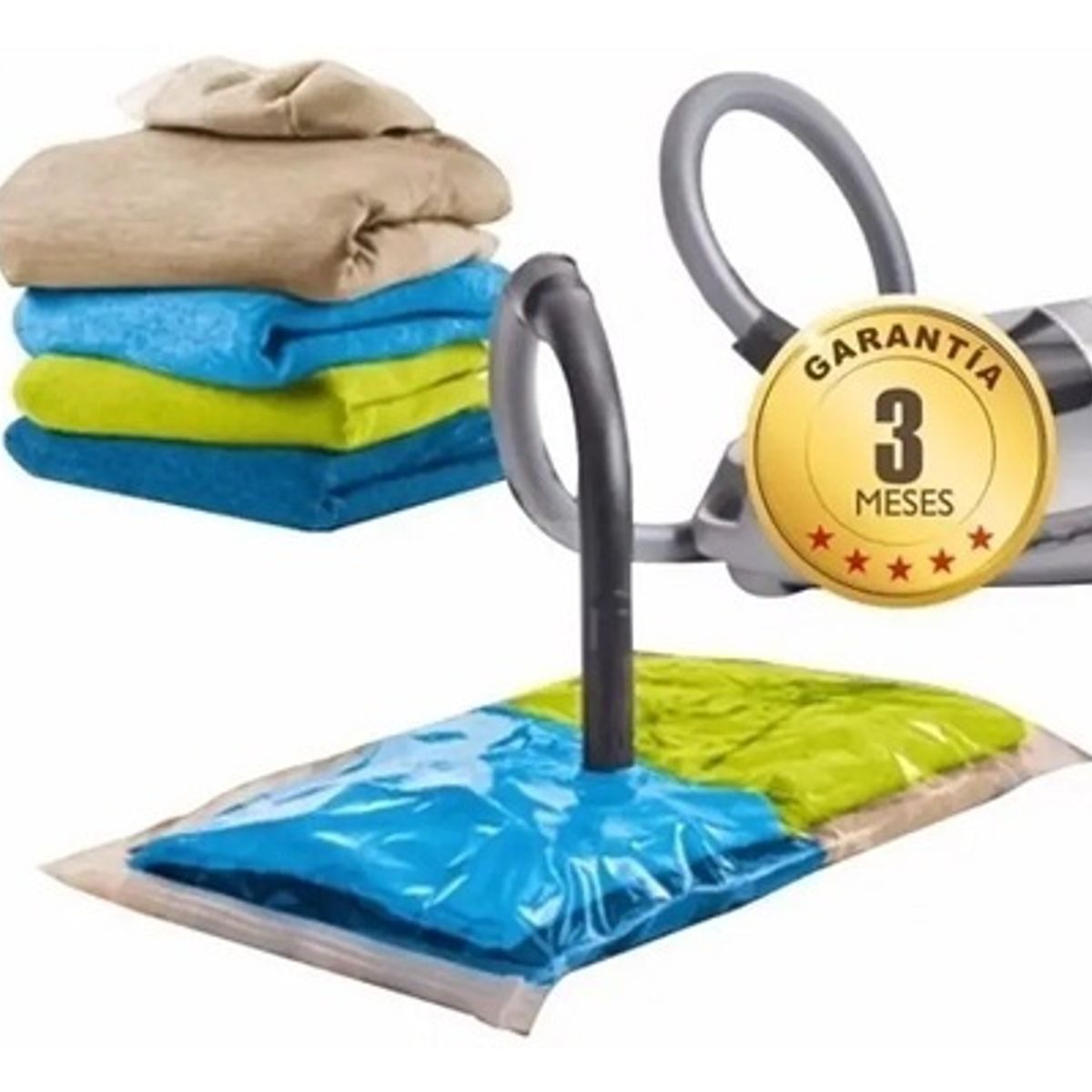 GENERICO - Pack 12 Bolsas Al Vacio Comprimir Ropa Ahorra Espacio 60x80