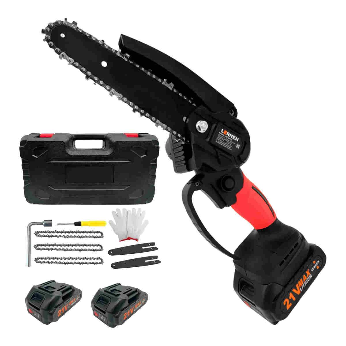 GENERICO - Motosierra Podadora Eléctrica MZ2BAT6 6 Pulgadas incluye 2 Baterías Color Negro BELUG