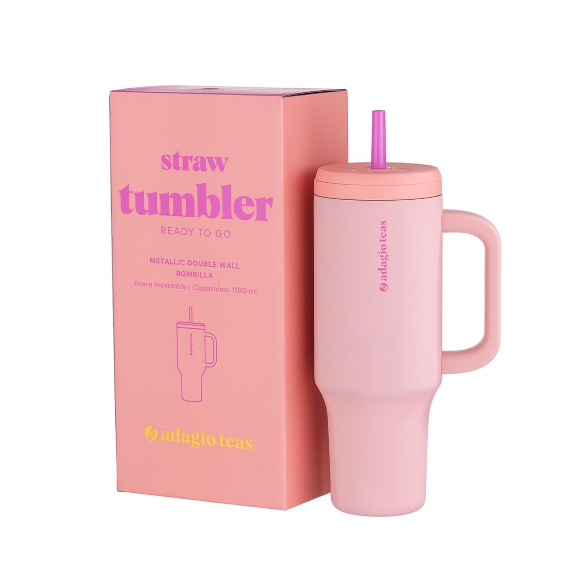 ADAGIO TEAS - Straw Tumbler Rosado 1180 ml