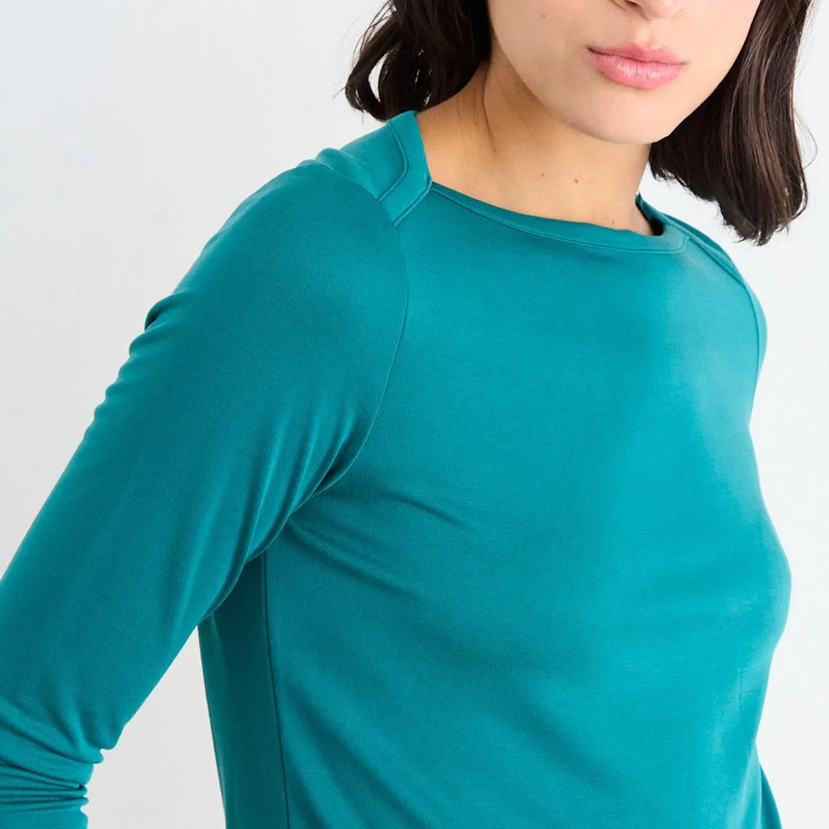 IO - Polera Lisa Mujer Verde Azulado Io