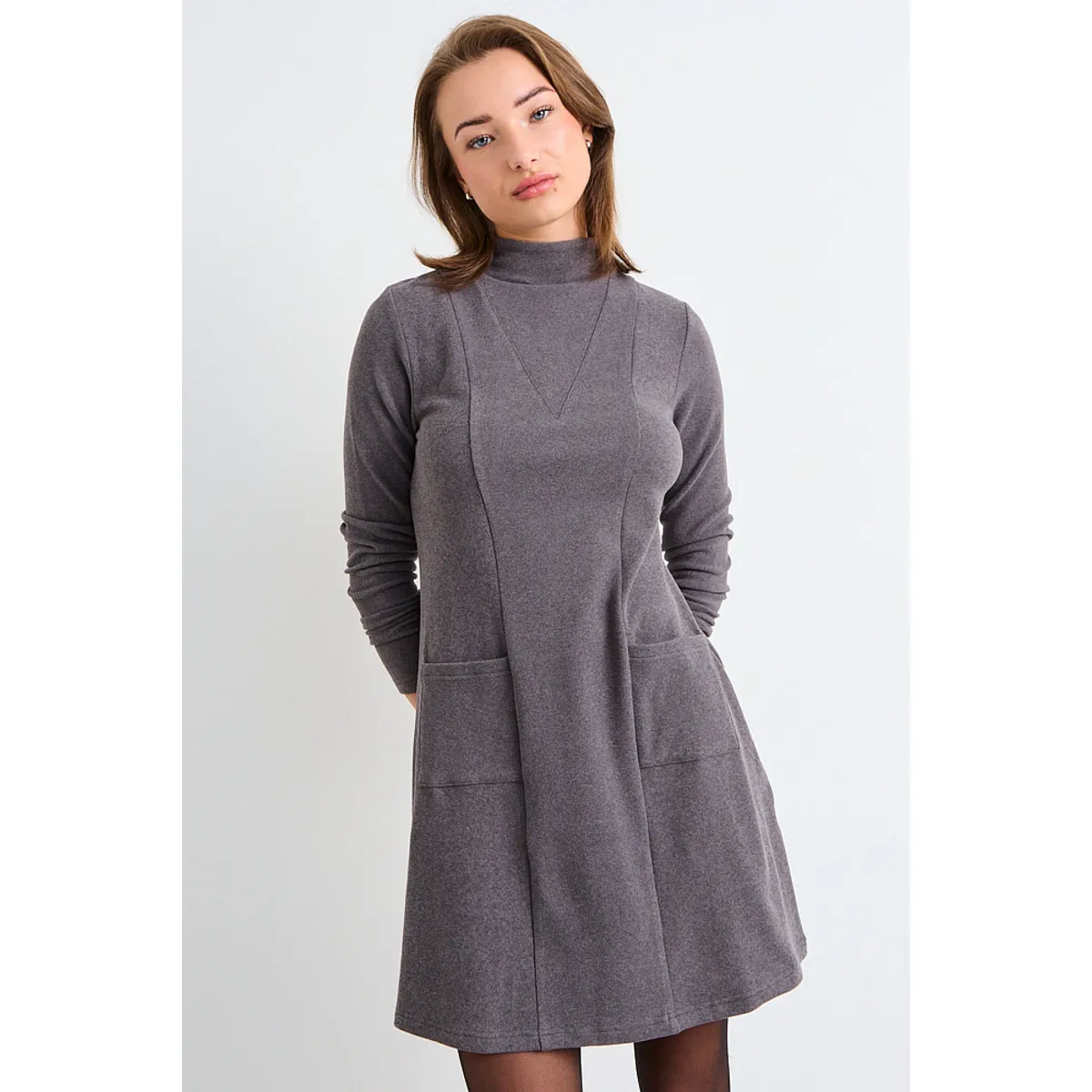 IO - Vestido Liso Mujer Gris Io