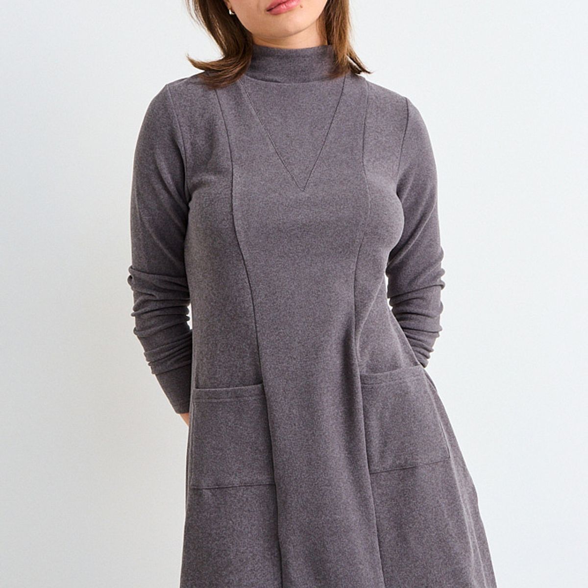 IO - Vestido Liso Mujer Gris Io