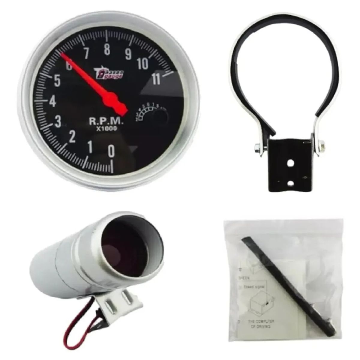 GENERICO - Tacómetro Análogo De 5 Pulgadas Para Auto Con Luces Led