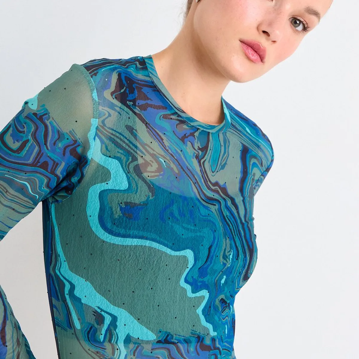 IO - Polera Fantasia Mujer Azul Verdoso Io