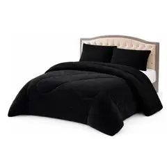 GENERICO - Cubrecamas De Invierno Plush Con Chiporro 2 Plazas + Fundas