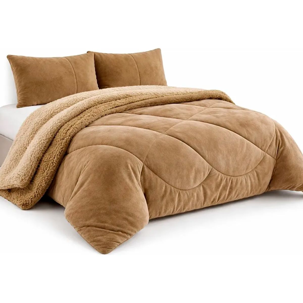 GENERICO - Cubrecamas De Invierno Plush Con Chiporro 2 Plazas + Fundas
