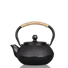 GENERICO - Tetera Hierro Fundido Con Infusor Acero Negro