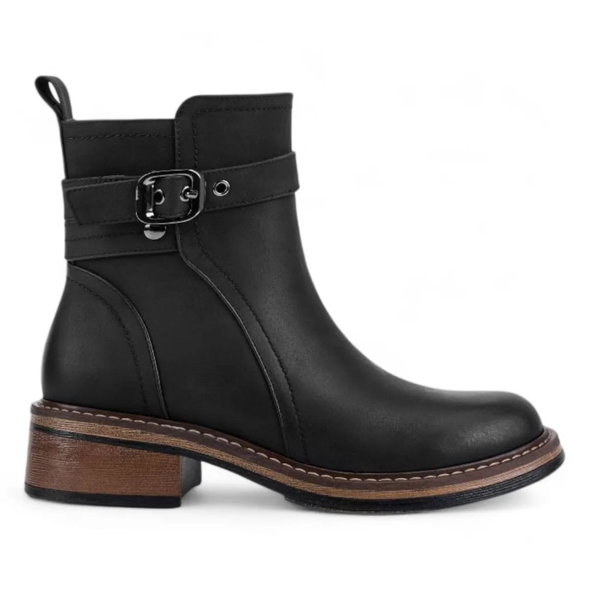 VIA UNO - Botin Mujer Via Uno WestWinter Rust Negro