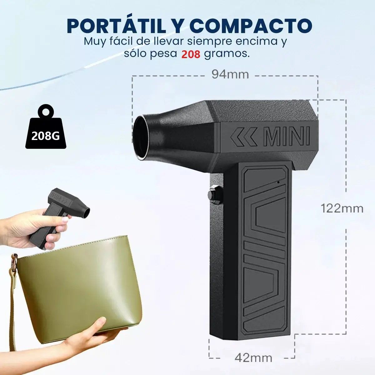 GENERICO - Ventilador Turbo Soplador De Aire Turbo Mini Jet 130000rpm Negro BELUG