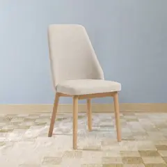 VENHOOUSE - Silla Comedor Moderna Tapizada Chenilla Madera Haya Lena Beige