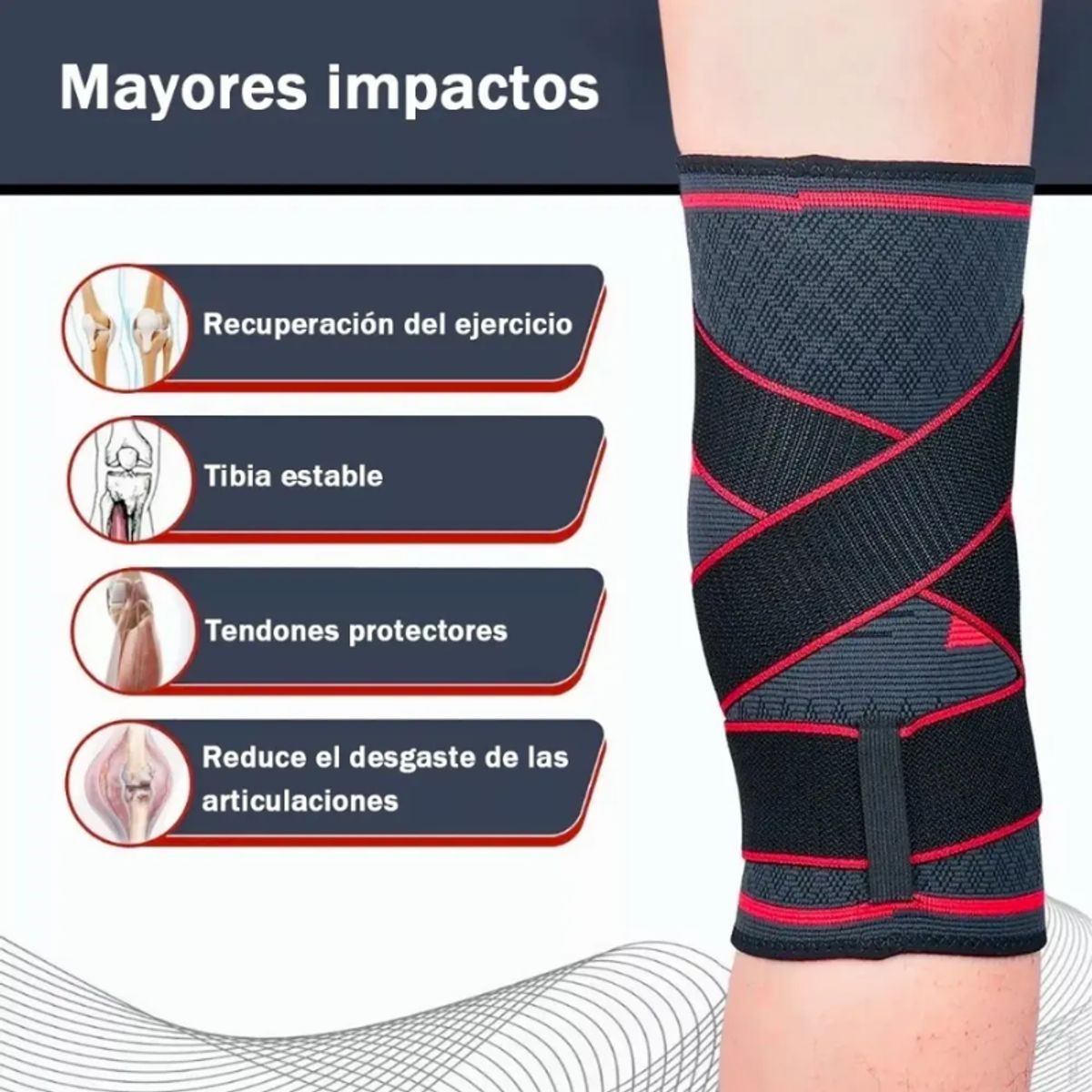 BELIDASHOP - 1 Par Rodilleras Ajustables Elásticas Deportivas Compresión