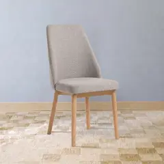VENHOOUSE - Silla Comedor Moderna Tapizada Chenilla Madera Haya Lena Greige