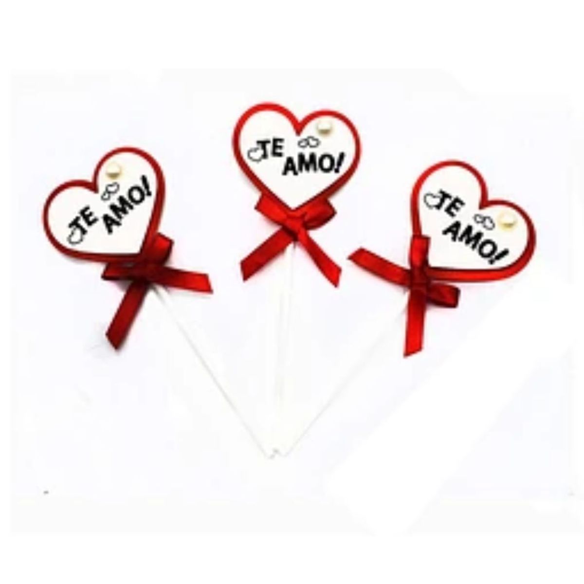 GENERICO - Topper corazòn love 3pcs 4x13cm