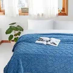 GENERICO - Frazada Rosa Relieve King 250x200 Cm Poliéster Unicolor