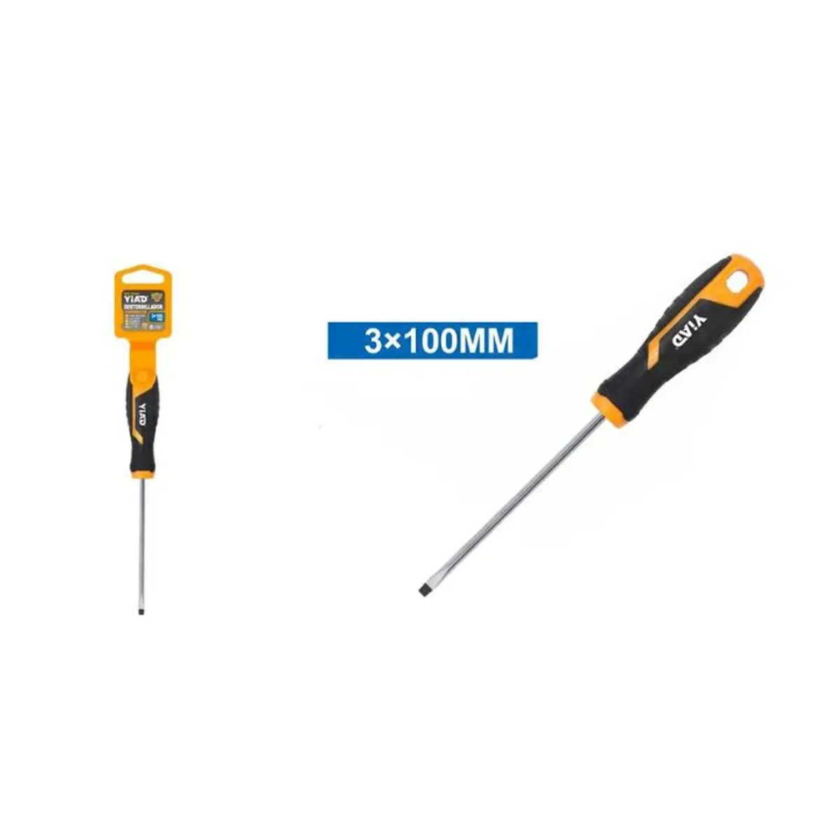 GENERICO - Destornillador Plano de Precisión 3x100 mm - Punta Magnética de Acero